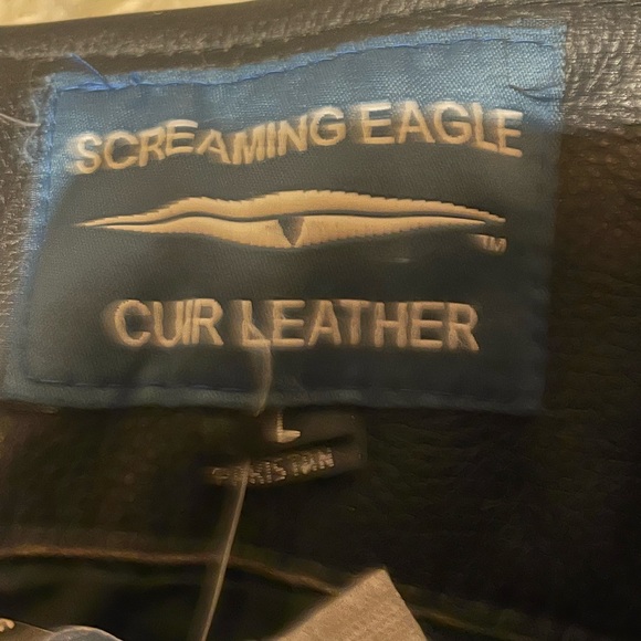 New Screaming Eagle thick leather chaps - Picture 3 of 14
